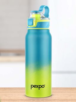 Pexpo - Amaze Blue-Yellow Stainless Steel Vacuum Insulated Hot & Cold Flask - 740ml