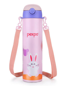 Pexpo - Pixy Pink-Rabbit Stainless Steel Vacuum Insulated Kids Flask - 500ml