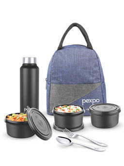 Pexpo - Urban Grey-Blue Stainless Steel Lunch Bag 1050ml