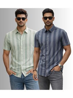 Parcel Yard - Multi-Color Regular Summer Wear Half Sleeve Shirt (Pack of 2)