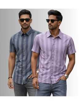Parcel Yard - Men Multi-Color Regular Summer Wear Half Sleeve Shirt (Pack of 2)
