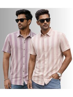 Parcel Yard - Men's Multi-Color Men Regular Half Sleeve Shirt (Pack of 2)