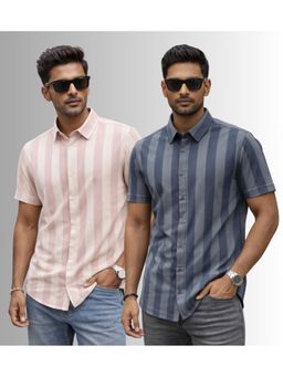 Parcel Yard - Multi-Color Men's Regular Half Sleeve Shirt (Pack of 2)