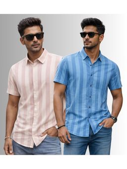 Parcel Yard - Multi-Color Mens Regular Summer Wear Shirt (Pack of 2)