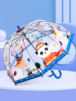 Little Surprise Box - Dome Style Panda Police Transparent Blue Umbrella