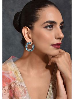 SWABHIMANN - Feona Ferozi Zirconia Hoop Earrings