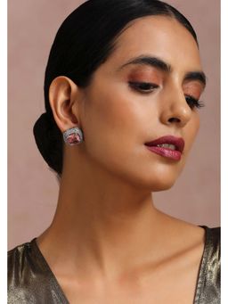 SWABHIMANN - Fedro Rose Quartz Zirconia Stud Earrings