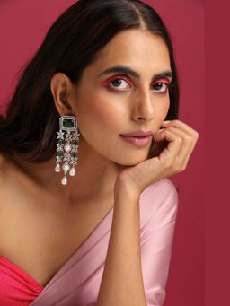 SWABHIMANN - Charlotte Emerald Dangler Earrings