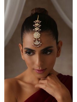 SWABHIMANN - Devni Red Polki Maang Tikka