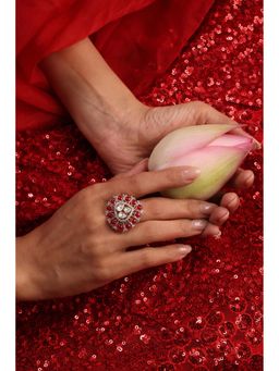 SWABHIMANN - Zoe Red Polki Ring