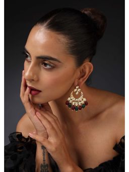 SWABHIMANN - Kriti Multicolour Kundan Chandbali Earrings