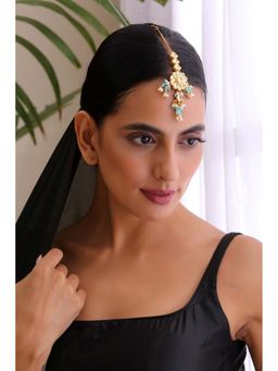 SWABHIMANN - Anitraa Green Gold Plated Kundan Maang Tikka