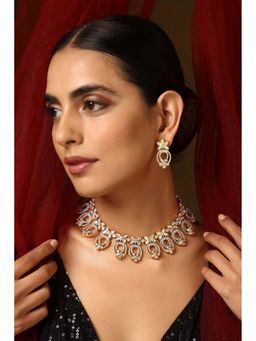 SWABHIMANN - Naziha Gold Polki Necklace with Earrings Set