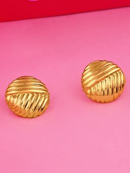Estele - Gold Plated Round Stud Fashion Earrings for Women