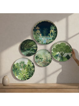 ExclusiveLane - Multi-Color Mughal Heritage Decorative Wall Plates (Pack of 5)