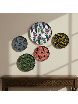 ExclusiveLane - Multi-Color Birds Paradise Decorative Wall Plates (Pack of 5)