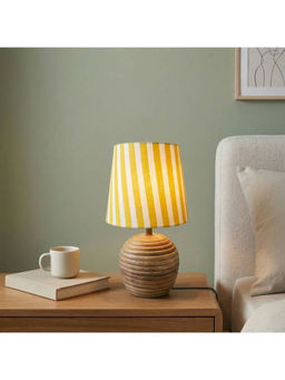 ExclusiveLane - Yellow Sunbeam Stripes Decorative Table Lamp