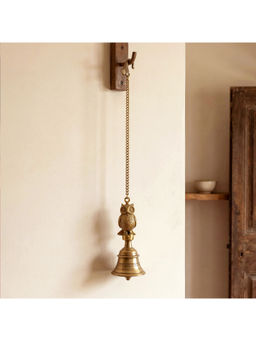 ExclusiveLane - Gold Royal Owl Decorative Hanging Pure Brass Bell