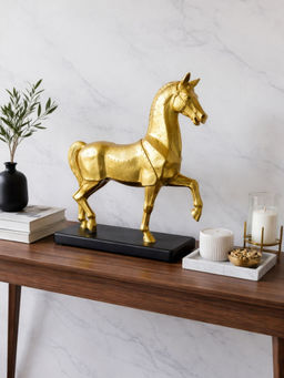 Smokey Cocktail - Gold Luxury Horse Decor Showpiece