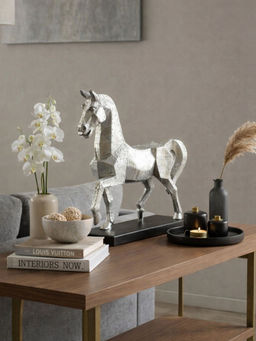 Smokey Cocktail - Silver Luxury Horse Decor Showpiece