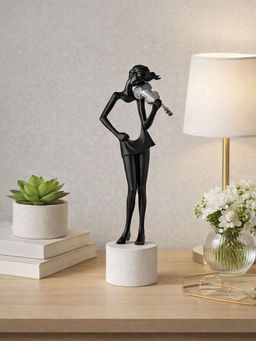 Smokey Cocktail - Black Option A Guitar Playing Girl Sculpture