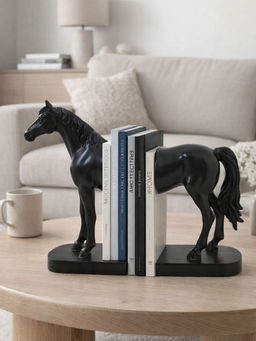 Smokey Cocktail - Black Decorative Horse Bookend