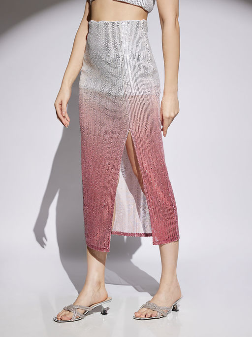 Pencil Skirt Silver Skirt Buy Online India Limited Edition Sequin