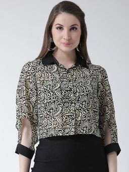 KASSUALLY - Black Printed Shirt