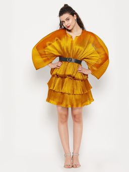 Uptownie - Womens Short Ruffle Pleated Organza Skirt