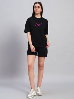 Griffel - Back Star Oversized Cotton Black T-Shirt
