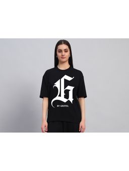 Griffel - G By Griffel Oversized Black Cotton T-Shirt