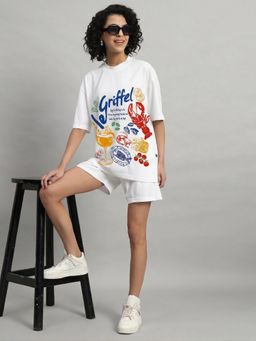 Griffel - Mediterranean Sea Oversized White Cotton T-Shirt