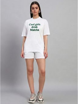 Griffel - Matcha Oversized Cotton White T-Shirt