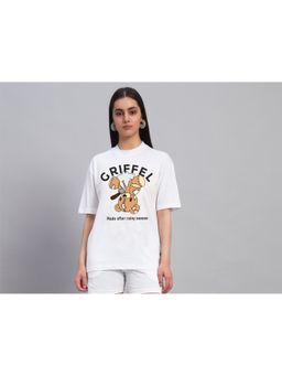 Griffel - Teddy In Rain Oversized White Cotton T-Shirt
