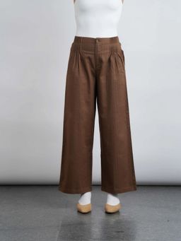 Cove and Lane - Misu Pleated Mocha Trouser