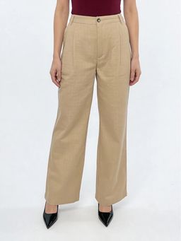 Cove and Lane - Riviera Wide Leg Pleated Cappuccino Trouser