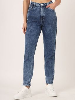 Beatnik - Solid Denim Regular Fit Button and Zip Blue Jeans