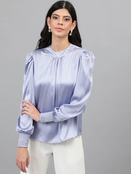 KOTTY - Womens Satin Full Sleeve Solid Top
