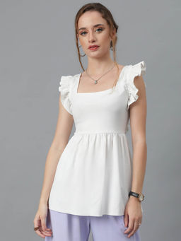 KOTTY - Women Round Neck Regular Fit Solid Top