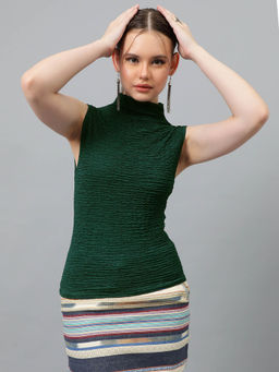 KOTTY - Womens Texture Sleeveless Solid Top