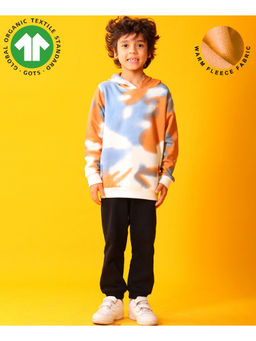 ANTHRILO - Blue Brown Fleece Hoodie Black Jogger Set - Brown/Black