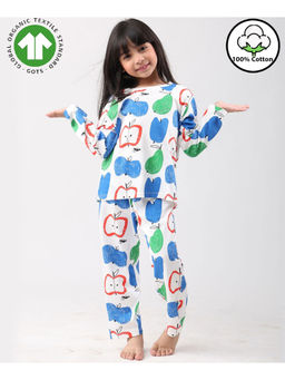 ANTHRILO - Apple Pear Girls Long Sleeve Pyjama Set - White