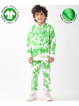 ANTHRILO - Green Swirl Boys Fleece Hoodie Jogger Set - Green