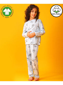 ANTHRILO - Blue Butterfly Long Sleeve Pyjama Set - Blue