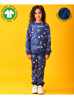 ANTHRILO - Solar Dreams Girls Fleece Sweatshirt Jogger Set - Blue
