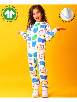 ANTHRILO - Apple Pear Girls Fleece Sweatshirt Jogger Set - Multi-Color