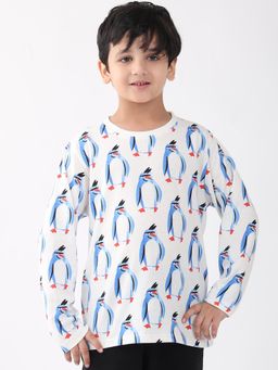 ANTHRILO - Penguin Long Sleeve Boys T-Shirt -Off White