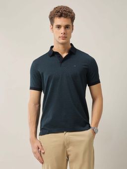 Arrow - Mens Floral Printed Pure Cotton Polo T-Shirt - Blue