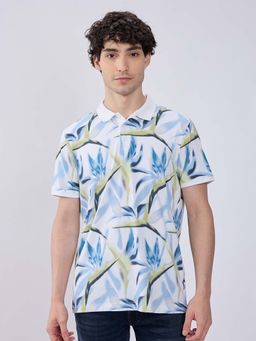 Spykar - Cameo White Slim Fit Casual Polo T-Shirts for Men