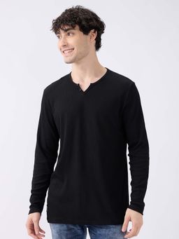 Spykar - Black Slim Fit Casual T-Shirts for Men